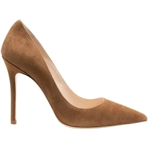 Stiletto Wildlederpumpe cognac Absatz , Damen, Größe: 38 1/2 EU - PARALLELE - Modalova