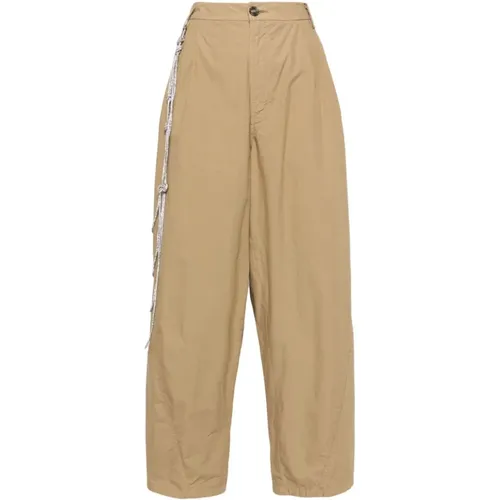 Cotton Trousers with Dart Detailing , female, Sizes: XS - Darkpark - Modalova