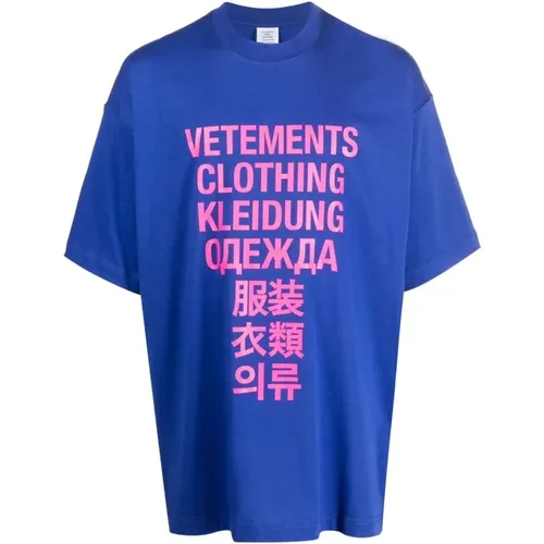 Cotton Oversize T-Shirt , Herren, Größe: S - Vetements - Modalova
