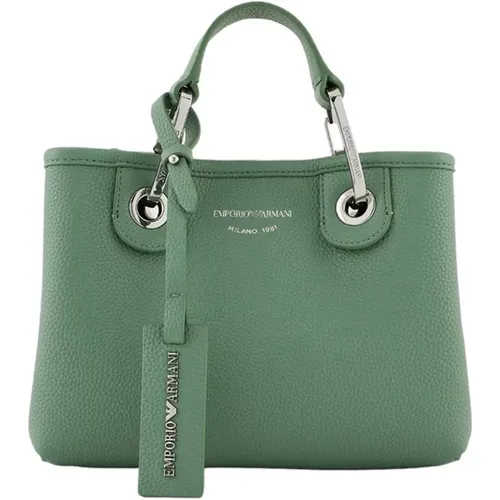 Grüne Mini-Einkaufstasche mit Hirschdruck , Damen, Größe: ONE Size - Emporio Armani - Modalova