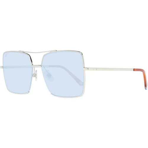 Goldene Quadratische Sonnenbrille für Frauen , Damen, Größe: ONE Size - WEB Eyewear - Modalova