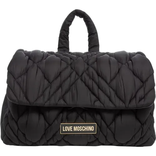 Stylish Puff Backpack with Magnet Closure , female, Sizes: ONE SIZE - Love Moschino - Modalova