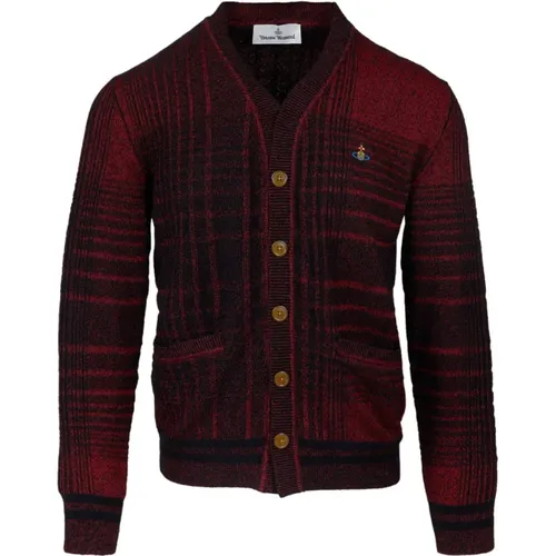 Black/Red Check Cardigan , male, Sizes: XL - Vivienne Westwood - Modalova