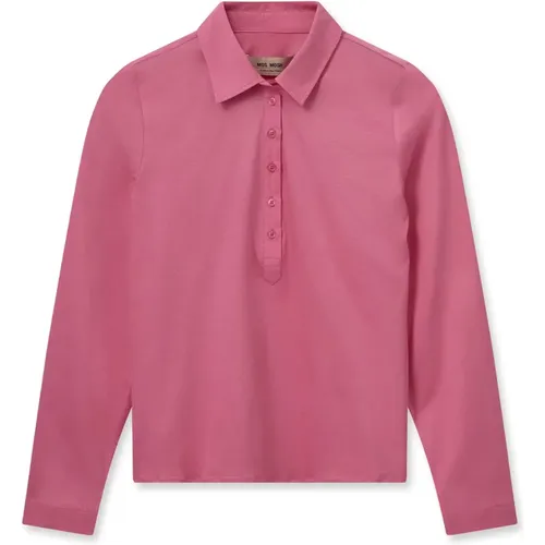 Soft Collar Button-Up Blouse , female, Sizes: L, XS, S, M - MOS MOSH - Modalova