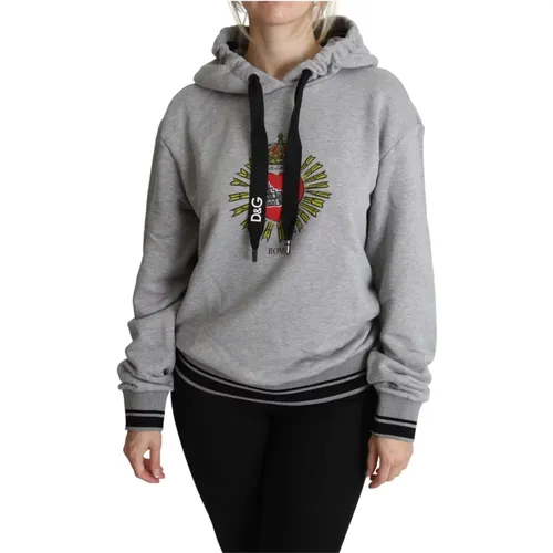 Cozy Logo Hooded Sweater , female, Sizes: 2XS - Dolce & Gabbana - Modalova