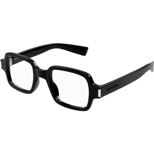 Quadratische optische Brillen in Schwarz , unisex, Größe: M - Saint Laurent - Modalova