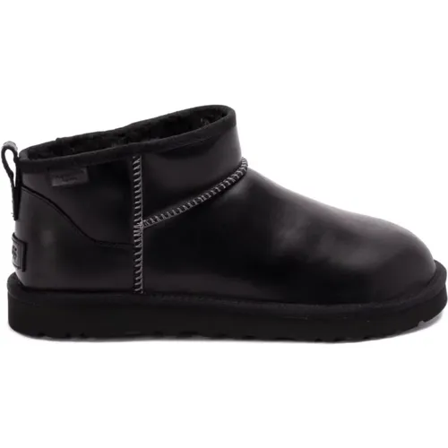 Schwarze Leder Klassische Ultra Mini Stiefel , Herren, Größe: 45 EU - Ugg - Modalova