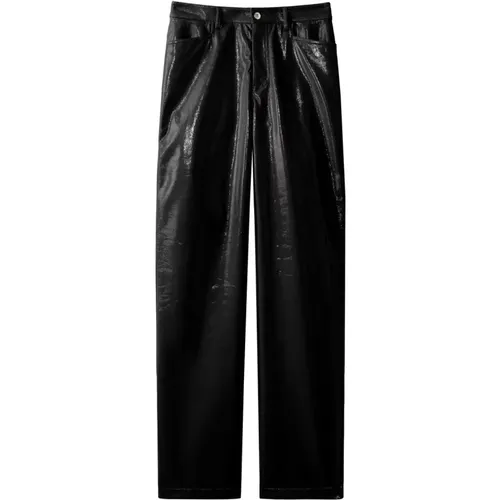 Lacquered Canvas Straight Pants , female, Sizes: M, S, 2XS - Proenza Schouler - Modalova