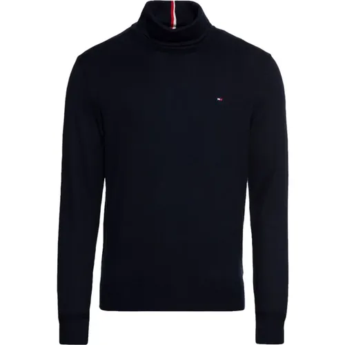 Blauer Bio-Baumwoll-Cashmere-Pullover , Herren, Größe: L - Tommy Hilfiger - Modalova