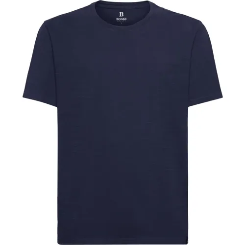 T-Shirts,T-Shirt aus Baumwoll-Slub-Jersey - Boggi Milano - Modalova