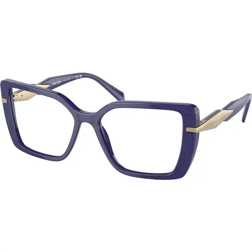 Blau marmoriertes Brillengestell PR 03Zv - Prada - Modalova