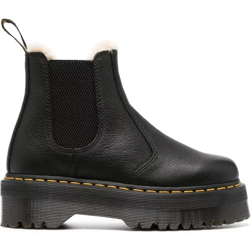 Schwarze Quad Platform Chelsea Stiefel , Damen, Größe: 38 EU - Dr. Martens - Modalova