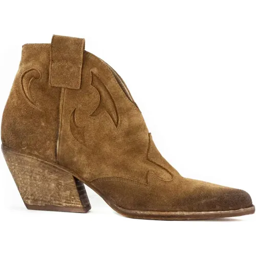 Vintage Suede Texan Ankle Boots , female, Sizes: 3 UK, 4 UK - Elena Iachi - Modalova