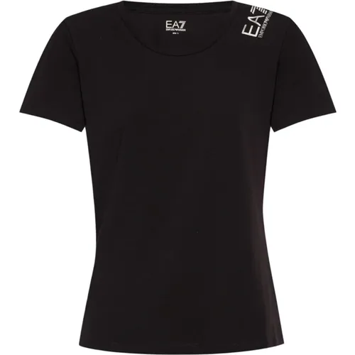 T-Shirt mit Logo , Damen, Größe: S - Emporio Armani EA7 - Modalova