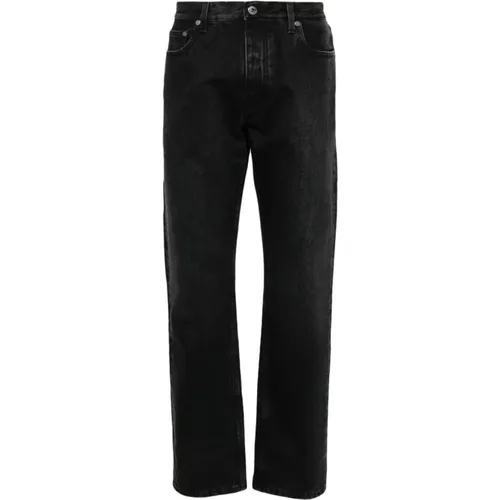 Vintage Schwarze Stonewashed Denim Jeans , Herren, Größe: W32 - Off White - Modalova
