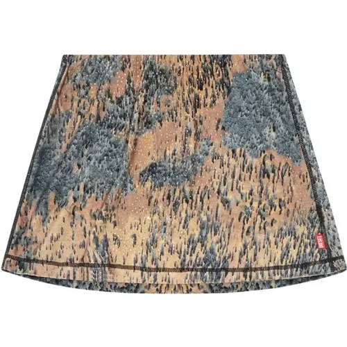 Beige O-kory Skirt with Abstract Print , female, Sizes: XS, S, M - Diesel - Modalova