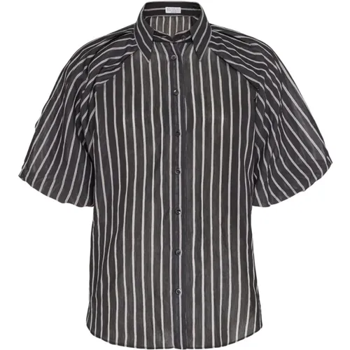 Poplin Shirt , female, Sizes: S, XL - BRUNELLO CUCINELLI - Modalova