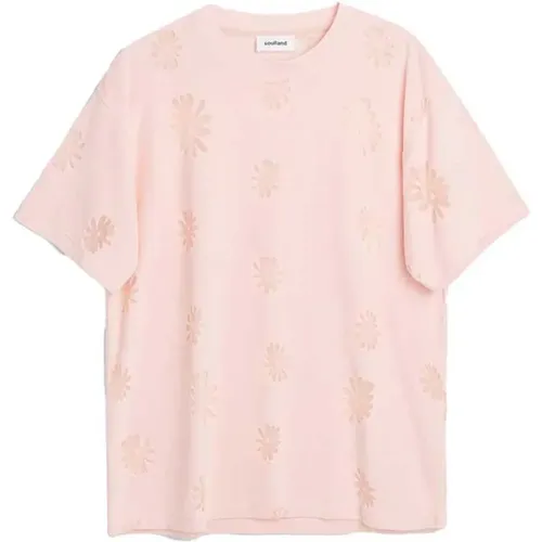 Blumiges Samt-T-Shirt in - Soulland - Modalova