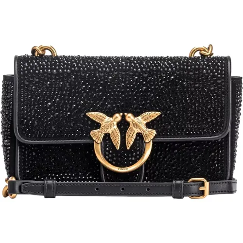 Love One Mini CL Wildleder Strass Tasche - pinko - Modalova