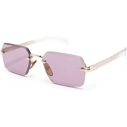 Gold Sunglasses for Everyday Use , male, Sizes: 56 MM - Eyewear by David Beckham - Modalova