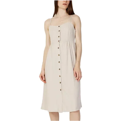 Linen Button-Up Dress , female, Sizes: S - Jacqueline de Yong - Modalova