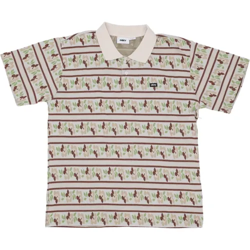 Gedrucktes Jacquard Polo Weiß Kappe , Herren, Größe: M - Obey - Modalova