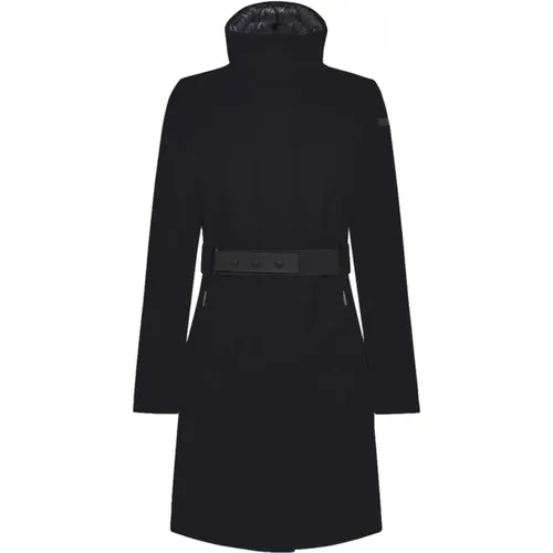 Schwarzer Synthetischer Mantel für Damen , Damen, Größe: XS - RRD - Modalova