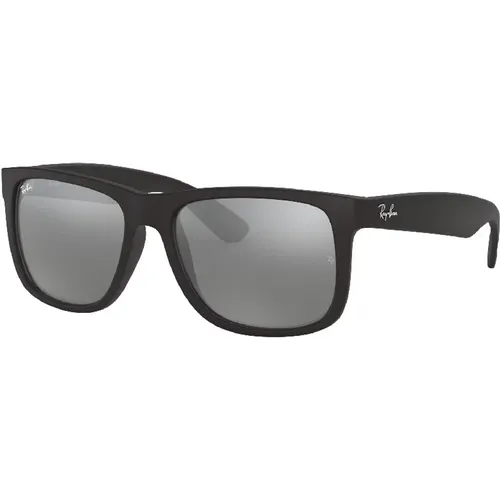 Justin Sunglasses in with Mirrored Grey Lenses , male, Sizes: 55 MM - Ray-Ban - Modalova