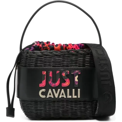 Schwarze Eimer Tasche , Damen, Größe: ONE Size - Just Cavalli - Modalova