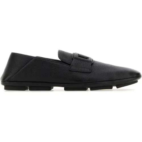 Schwarze Leder Driver Loafers , Herren, Größe: 42 EU - Dolce & Gabbana - Modalova