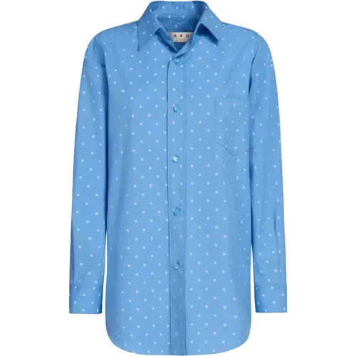 Polka Dot Poplin Shirt , female, Sizes: S, XS - Marni - Modalova