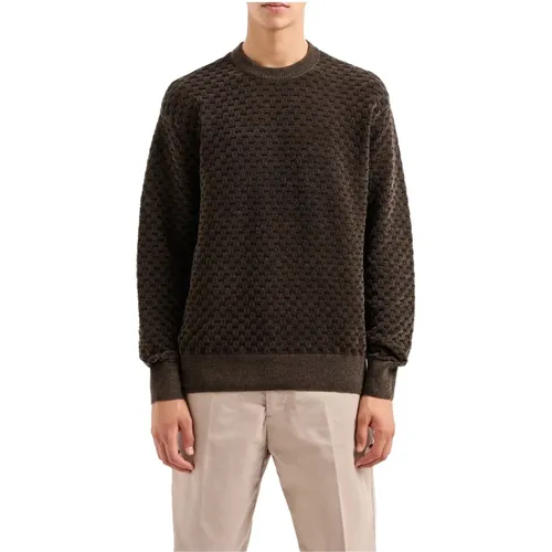 Brauner Pullover Herren Polyester , Herren, Größe: L - Armani Exchange - Modalova