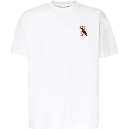 Cotton T-shirt with Puffin Logo , male, Sizes: S, XL, M, L - JW Anderson - Modalova