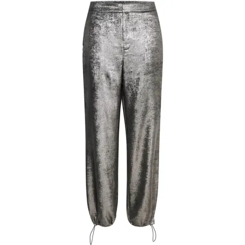 Metallic Loose-Fit Pants , female, Sizes: XL - Saint Tropez - Modalova