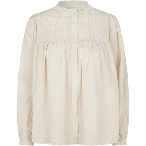 Feminine Carall Blouse with Embroidered Motifs , female, Sizes: XL, L, S - Lollys Laundry - Modalova