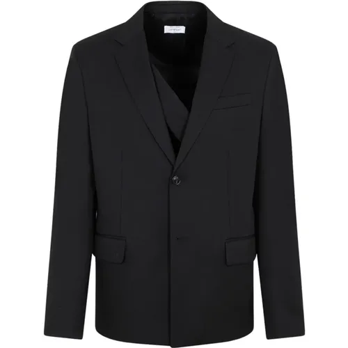 Wool Jacket with Strap Embellishment , male, Sizes: L - Off White - Modalova