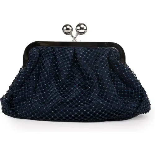 Blaue Strass-Clutch mit Kettenriemen - Max Mara Weekend - Modalova