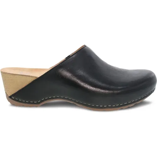 Leather clog with beige wedge , female, Sizes: 7 UK, 5 UK, 6 UK, 3 UK, 4 UK - Dansko - Modalova