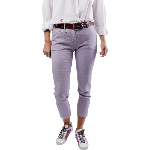 Slim-Fit Violet Pattern Pants , female, Sizes: XS, S, 2XS - Mason's - Modalova