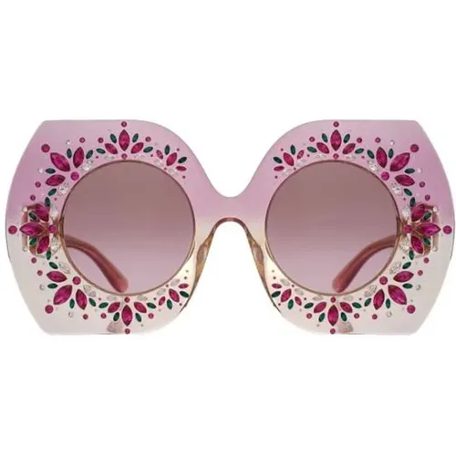Kristallverzierte quadratische Sonnenbrille - Dolce & Gabbana - Modalova