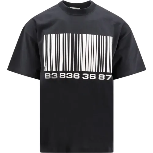 Baumwoll-T-Shirt mit Barcode-Druck - Vtmnts - Modalova