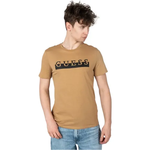 Klassisches Rundhals T-Shirt , Herren, Größe: M - Guess - Modalova