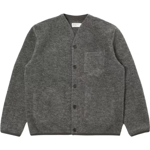 Grey Marl Wool Fleece Cardigan , male, Sizes: S - Universal Works - Modalova