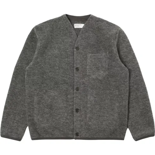 Grey Marl Wool Fleece Cardigan , male, Sizes: XS - Universal Works - Modalova