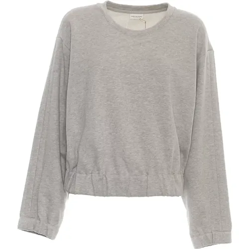 Grey Melange Crew-Neck Sweatshirt , female, Sizes: XS, M, S - Dries Van Noten - Modalova