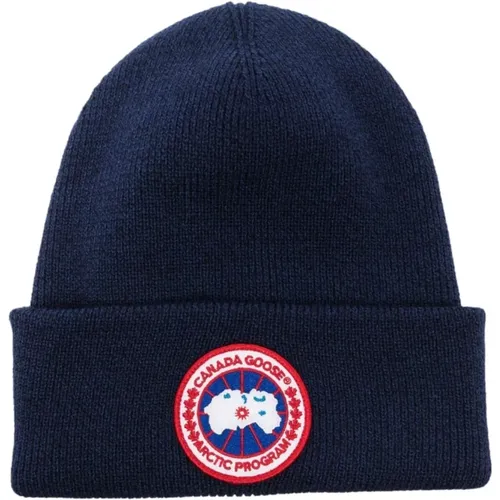 Arctic Touque Hat Navy Wool Ribbed , unisex, Sizes: ONE SIZE - Canada Goose - Modalova