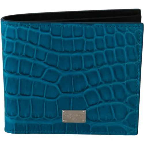 Exotic Skin Bifold Card Holder Wallet , male, Sizes: ONE SIZE - Dolce & Gabbana - Modalova