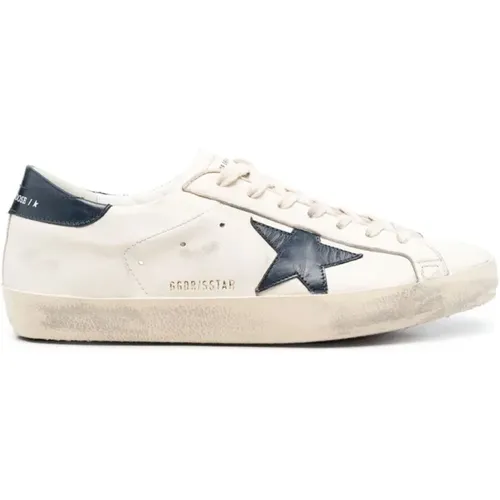 Distressed Super-Star Lace-Up Sneakers , male, Sizes: 6 UK - Golden Goose - Modalova