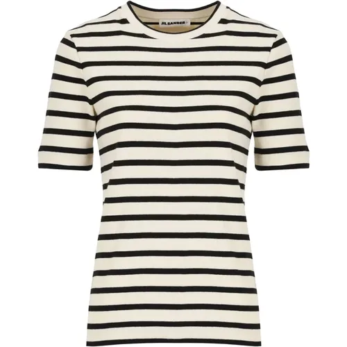 Gestreiftes Baumwoll-T-Shirt für Frauen , Damen, Größe: XS - Jil Sander - Modalova