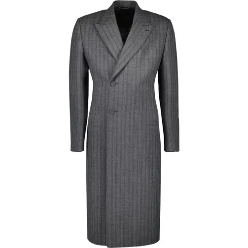 Striped Wool Long Coat , male, Sizes: L, M - Dior - Modalova